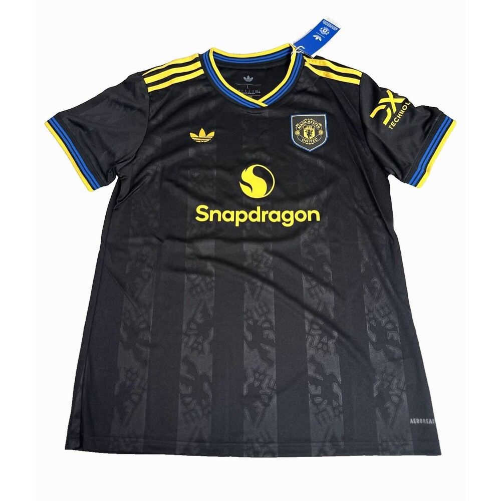 Adidas Manchester United 2025/26 Third Jersey Women’s Large Black KD4228 NEW